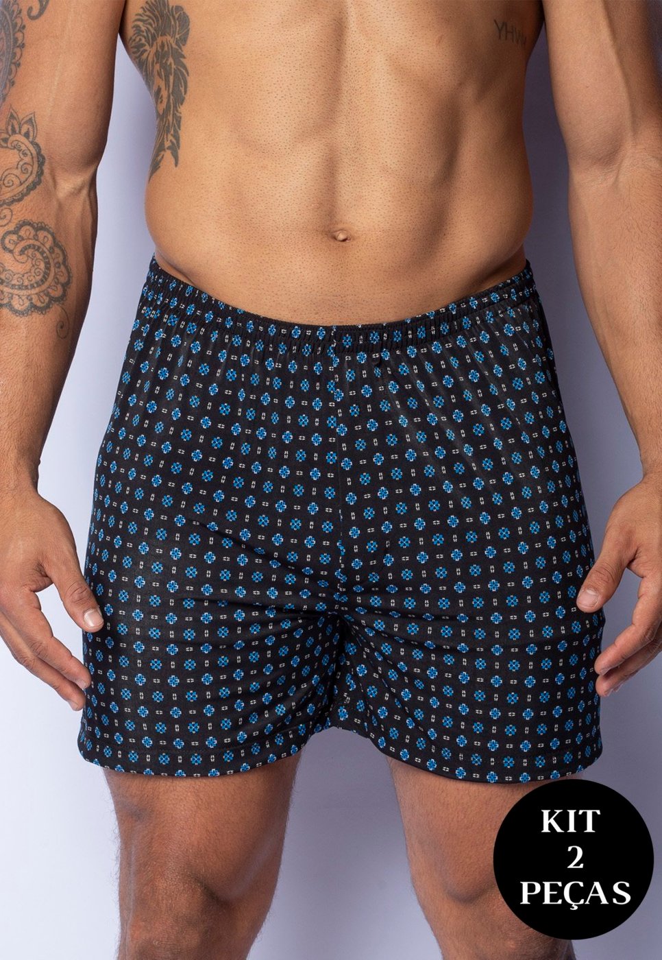 Imagem principal Kit 2 Samba Canção Gabi Lingerie Microfibra Cueca para Dormir estampado Gabi Lingerie estampado