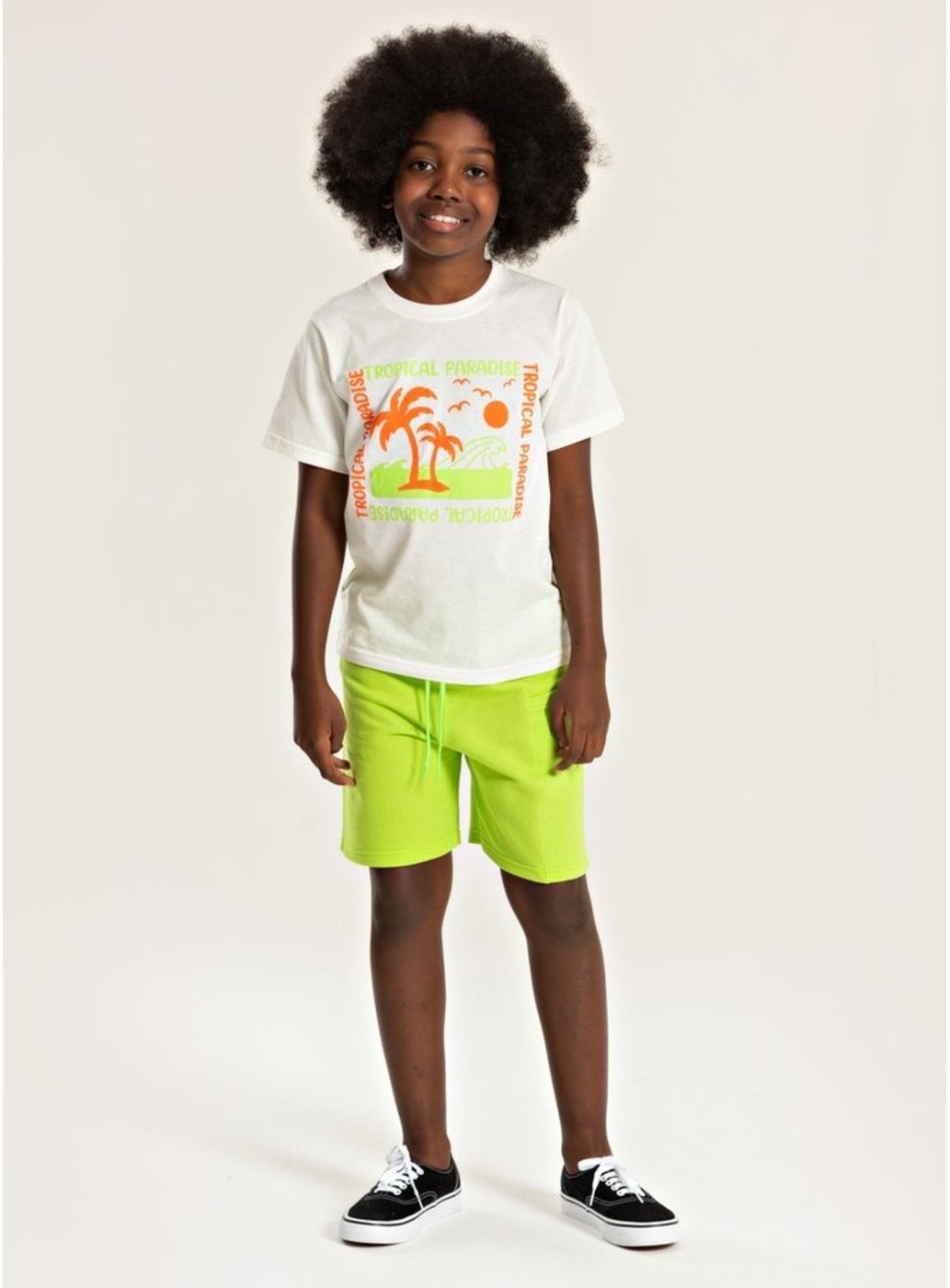 Imagem principal Infantil - Conjunto Molekada Verão Menino Natural Camiseta e Bermuda Com Bolso Tropical Paradise bege natural Molekada bege natural