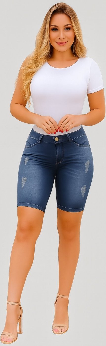 Imagem principal Bermuda Cós Alto D Bell Outlet Fashion Jeans azul/jeans azul D BELL OUTLET FASHION azul/jeans azul