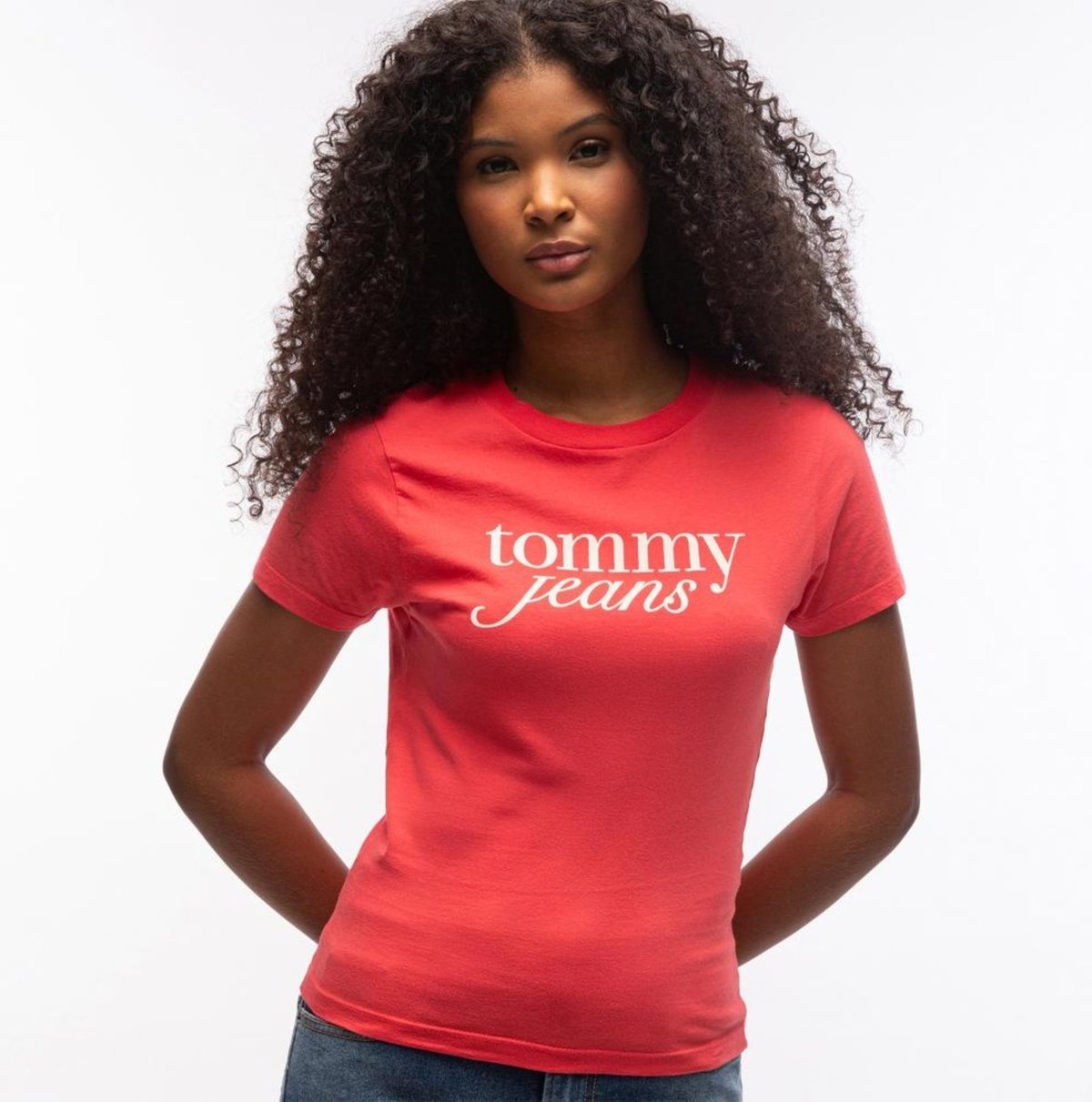 Imagem principal Camiseta Logo Contrastante Tommy Jeans - EGG rosa Tommy Jeans rosa