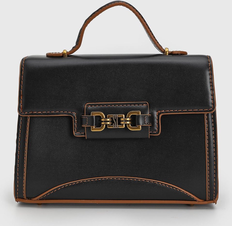 Bolsa Feminina Santa Lolla Estruturada Preta e Marrom
