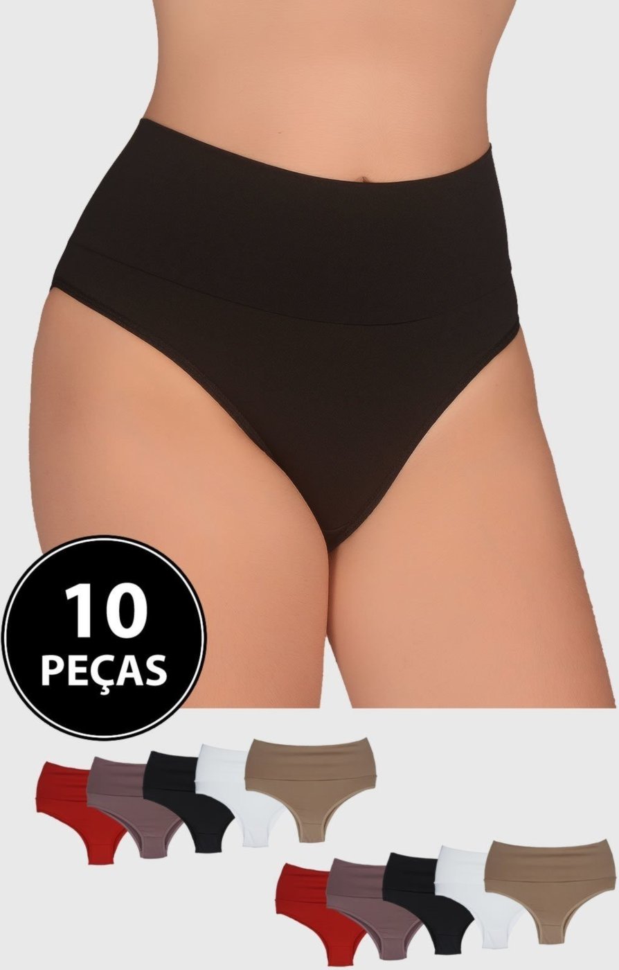 Imagem principal Kit Calcinha Rubi Cós Duplo 10 Peças St Madame Multicolorido rosa St Madame rosa