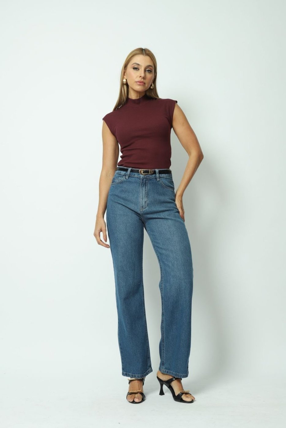 Calça Jeans Reta Jeans Médio