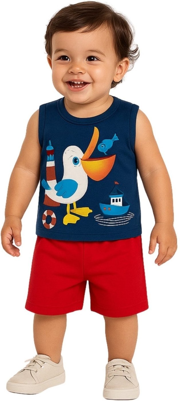 Imagem principal Infantil - Conjunto 2pçs Manga Curta Kyly Passaro Pacifico azul Kyly azul