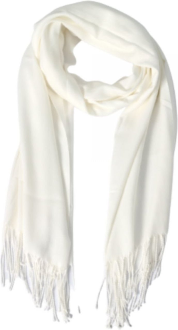 Pashmina Via Lessa Santiago Liso em Viscose Off White