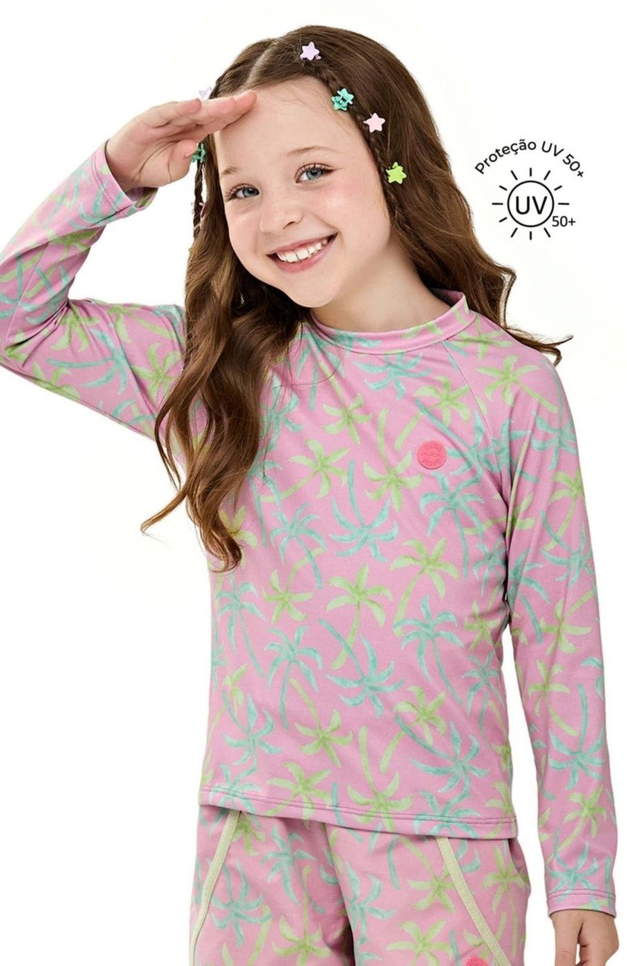 Imagem principal Blusa Menina Estampada Com Proteção Solar Elian rosa Elian rosa