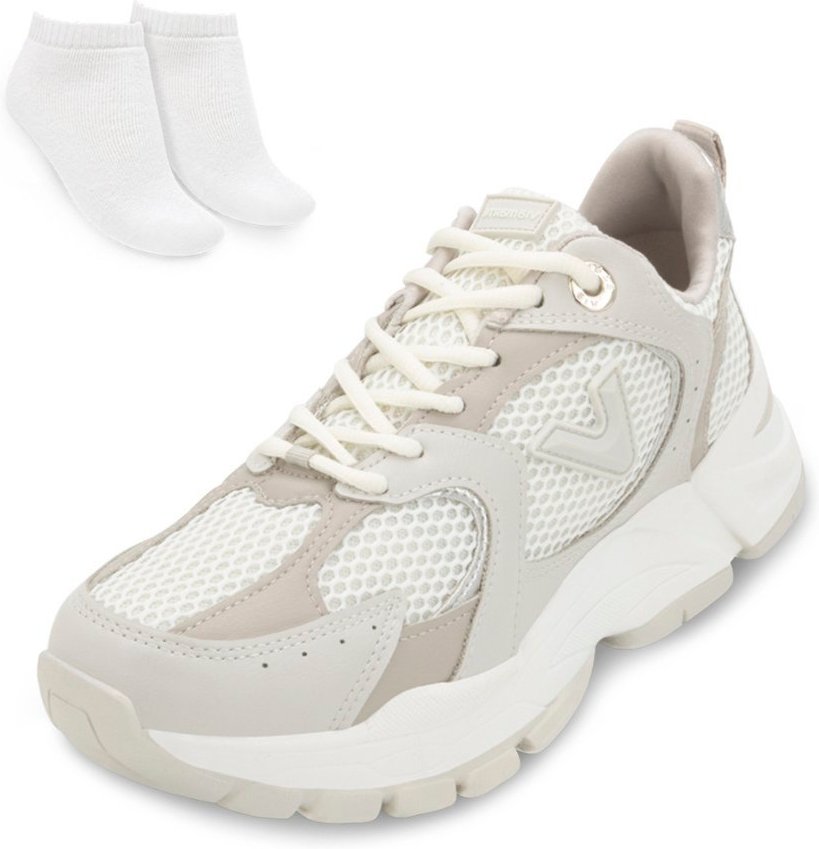 Imagem principal Tênis Casual Via Marte e Meia VM25-14001 Prata branco VIA MARTE branco