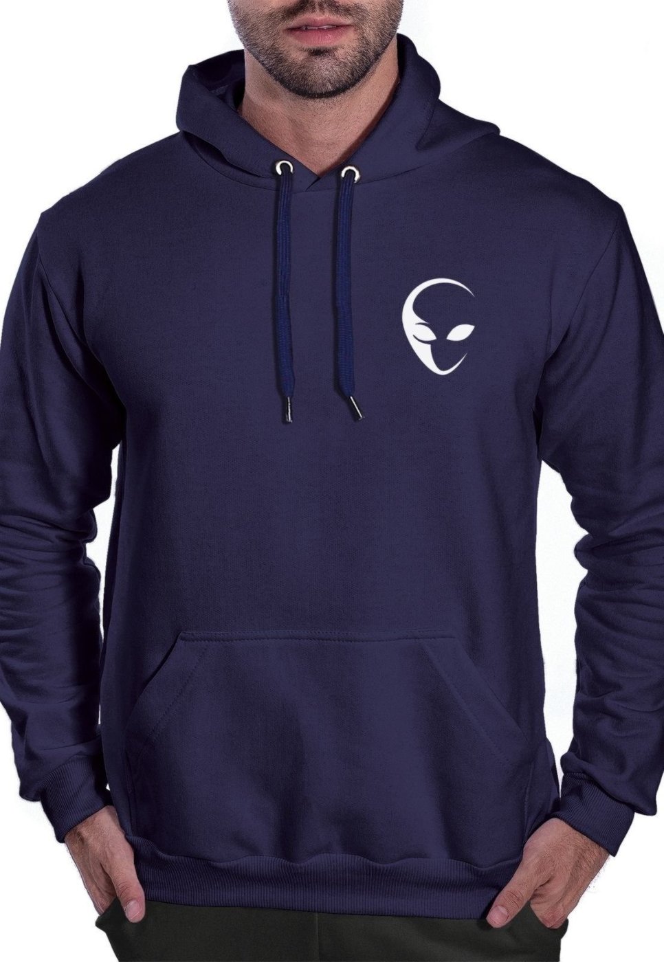 Imagem principal Blusa de Frio Moletom Flanelado Benellys Alien ET Canguru Marinho azul marinho Benellys azul marinho