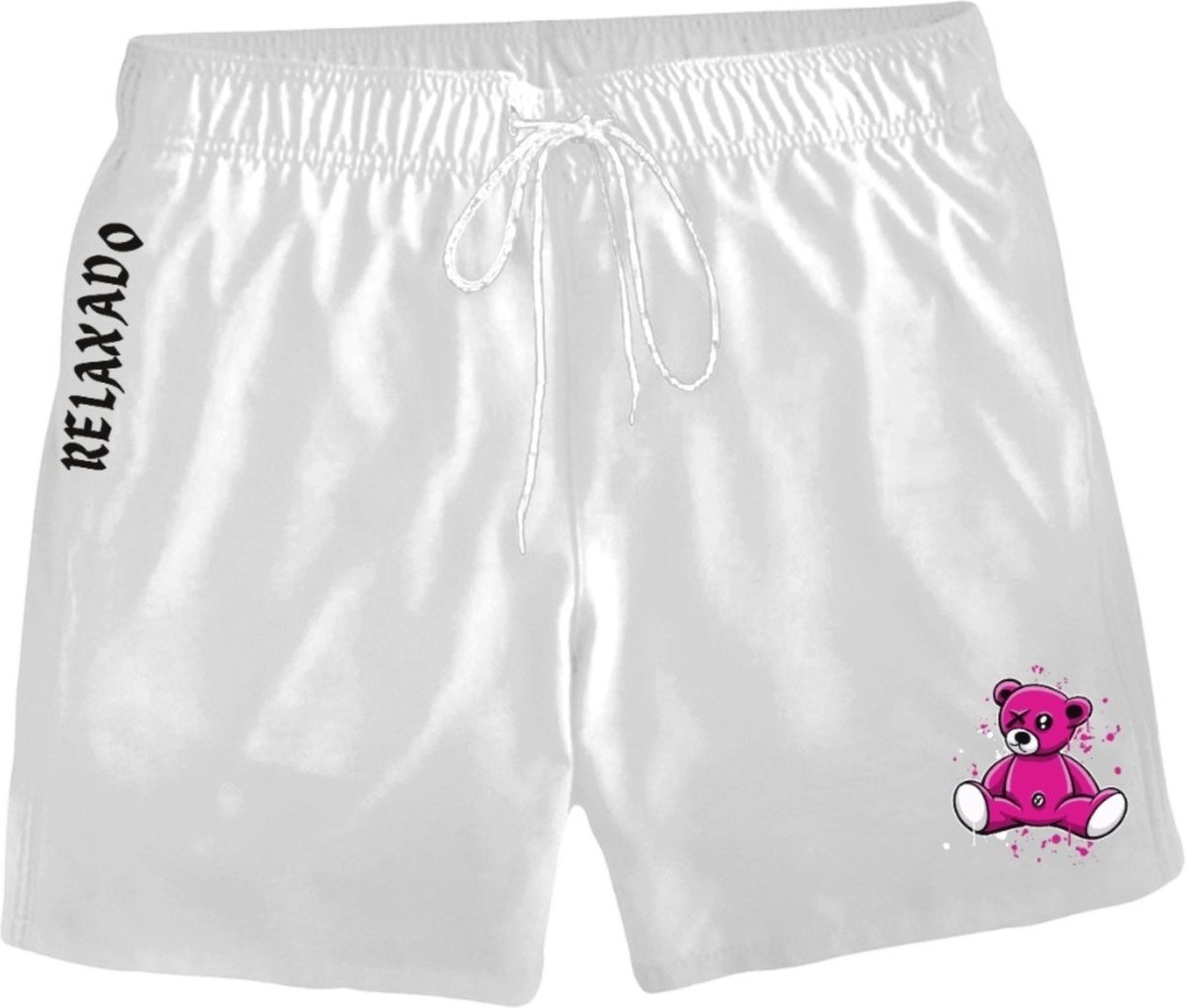 Imagem principal Bermuda Short Tactel Masculina Urso: Conforto E Estilo Praia Relaxado preto/rosa Relaxado preto/rosa