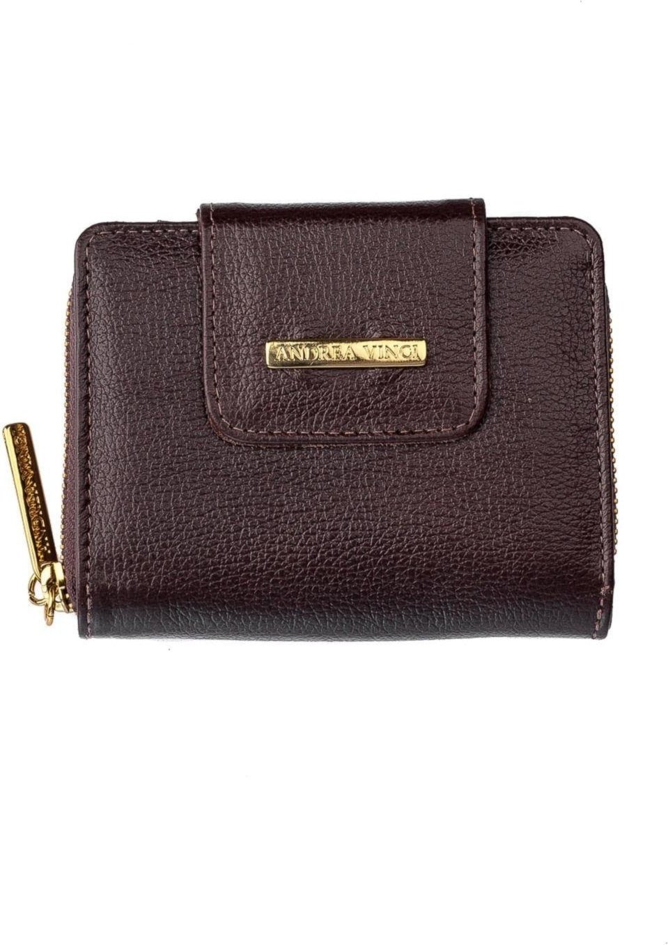 Imagem principal Carteira feminina de couro liso Lolla 10x13cm - Café Andrea Vinci preto Andrea Vinci preto