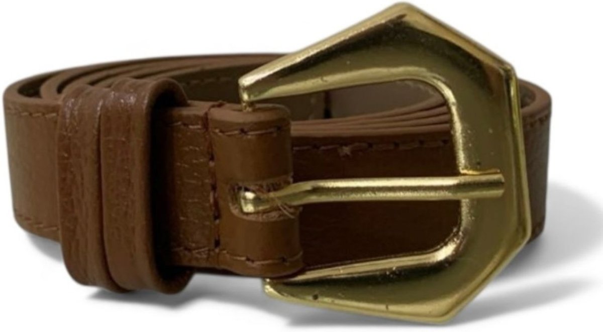 Cinto Feminino em Couro Fivela Dourado 026