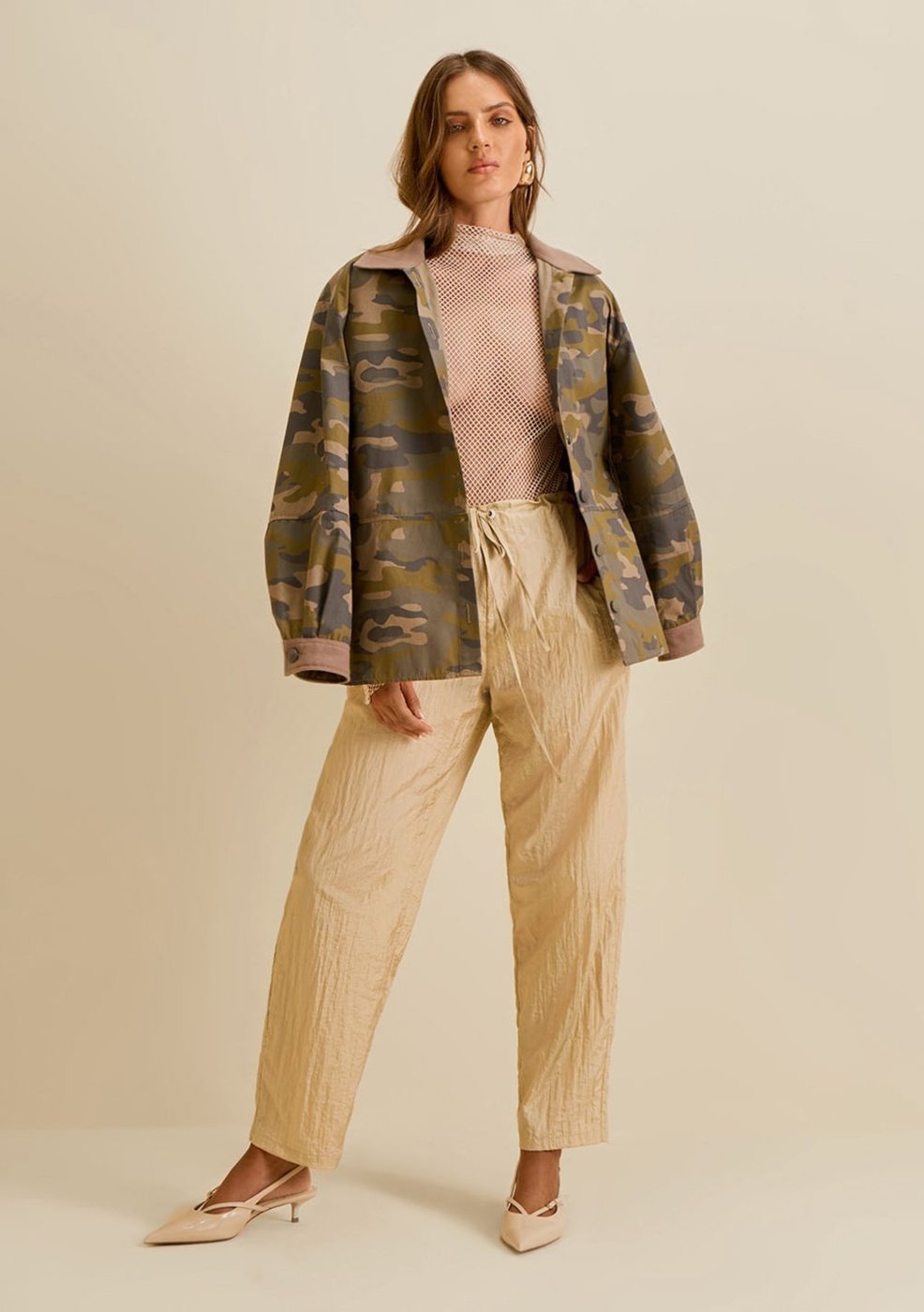 Calça Morena Rosa Skinny Média Bege