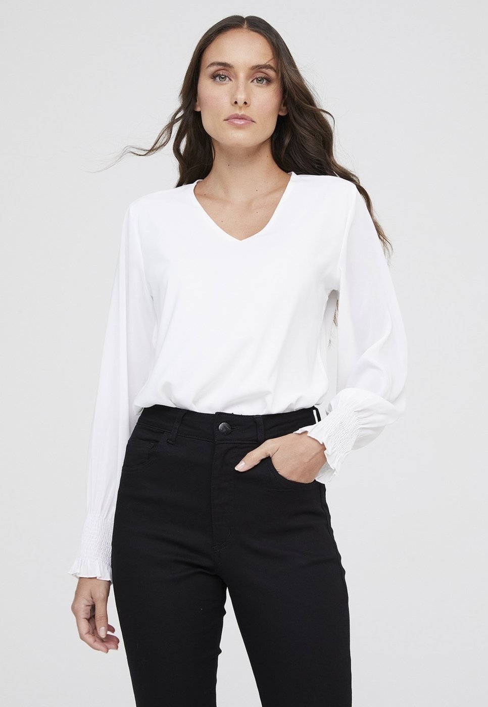 Imagem principal Blusa Traymon Manga Longa Com Lastex Off White off-white white Traymon off-white white