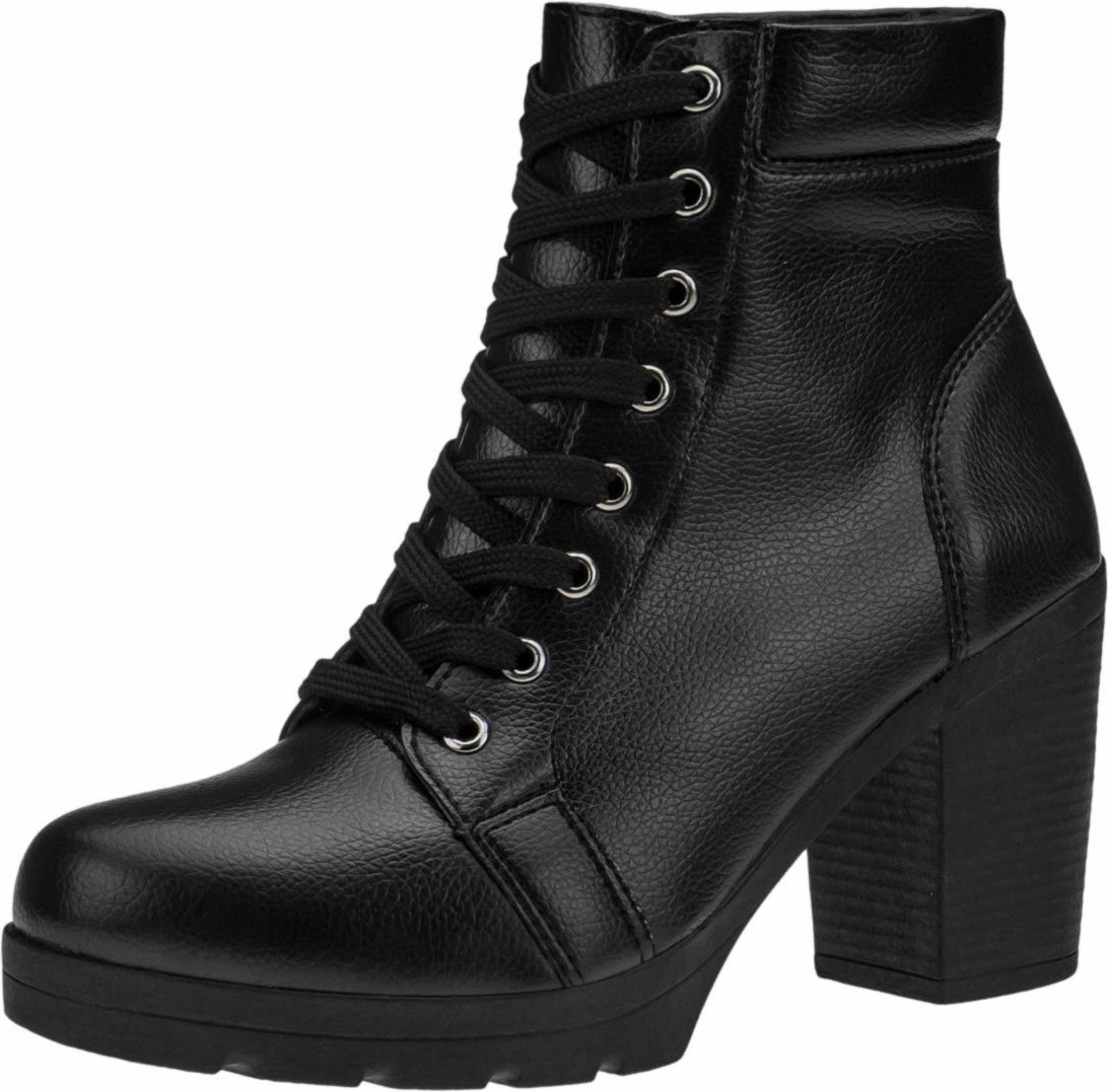 Bota Coturno Gigil Salto Grosso Napa