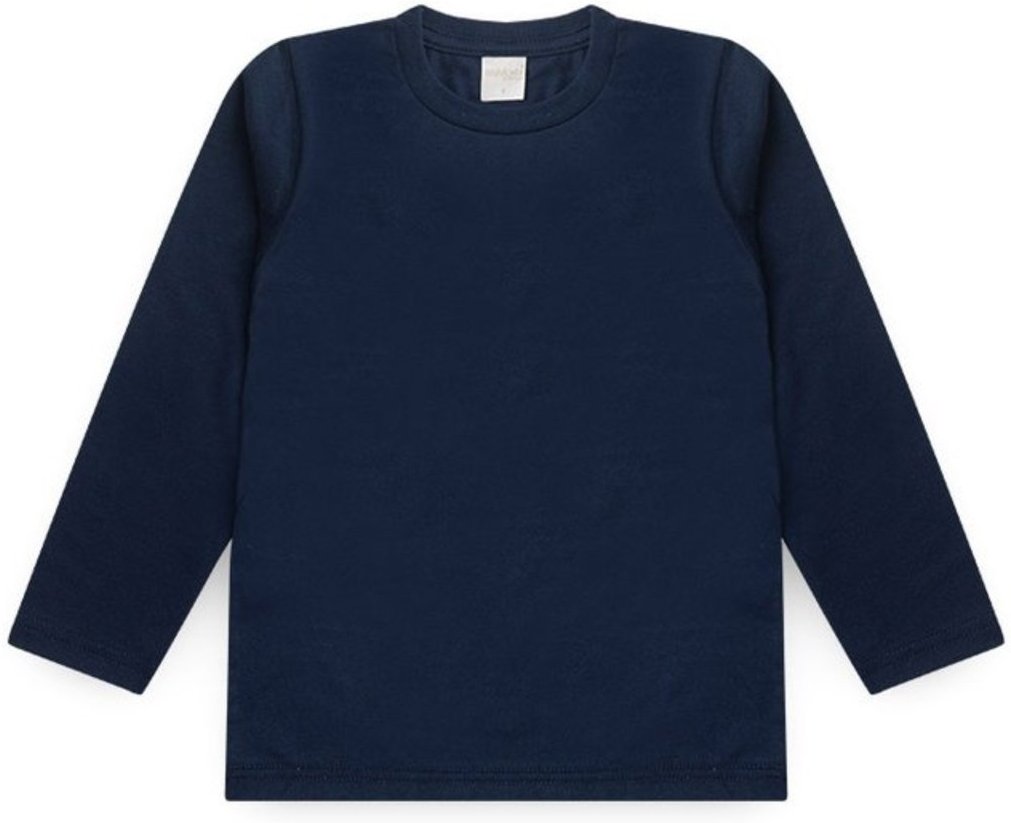 Imagem principal Infantil - Camiseta Inverno Menino Marinho Manga Longa em Meia Malha Molekada azul Molekada azul