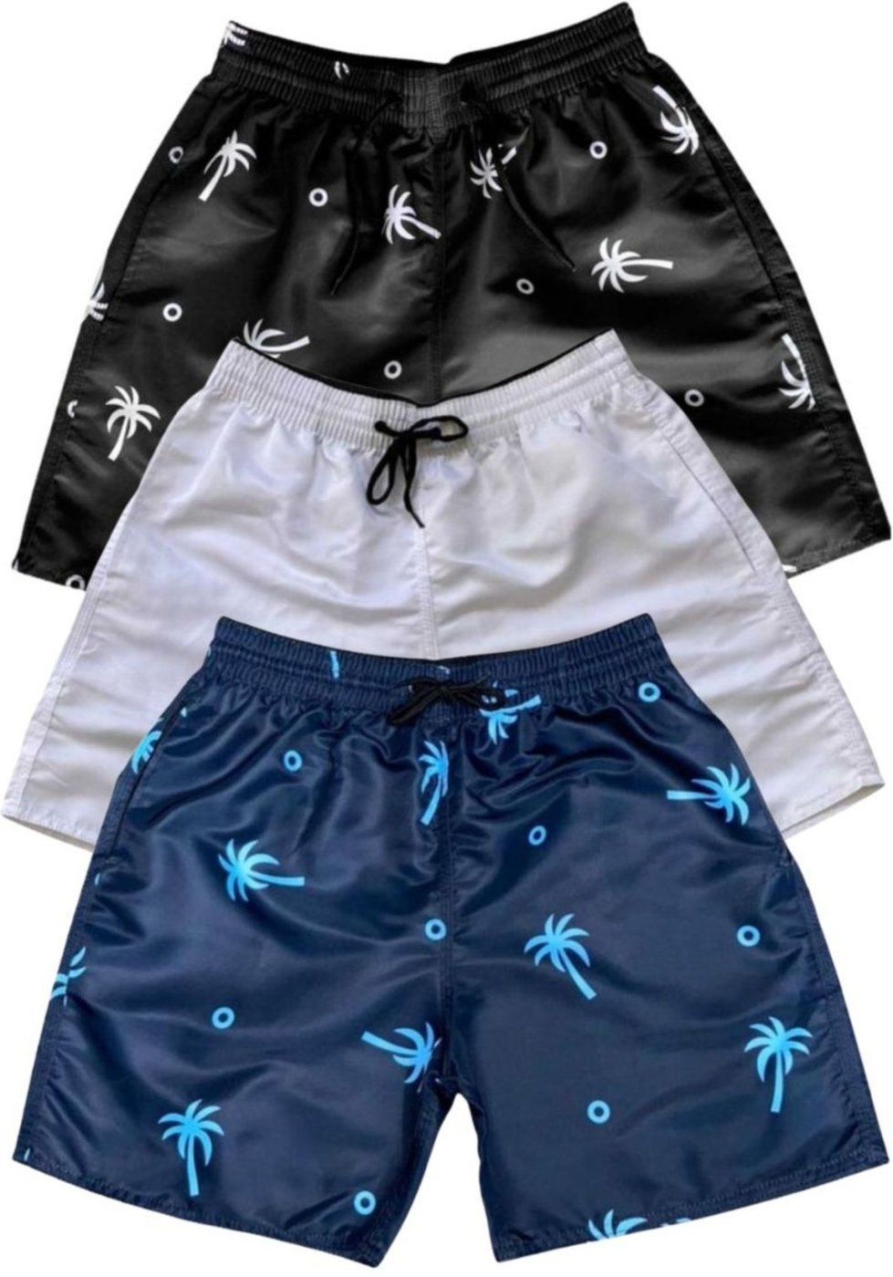 Imagem principal Kit 3 Bermudas Tactel Moda Praia Masculina Com Bolsos19 Relaxado multicolorido Relaxado multicolorido