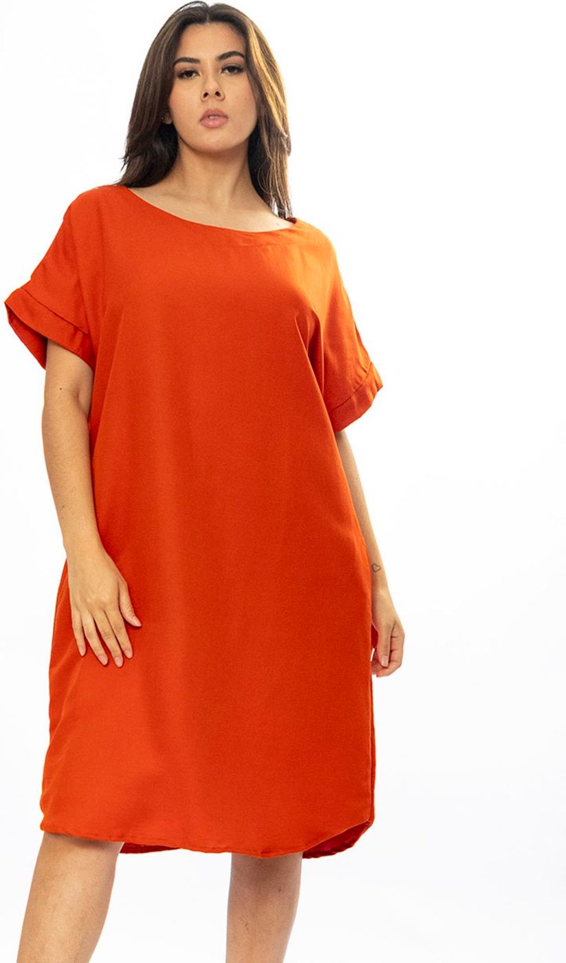 Vestido Curto Amazônia Vital Viscose com Bolso Terracota