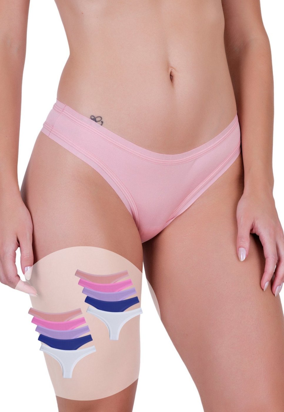 Imagem principal Kit 10 Calcinhas Femininas Fio Dental Microfibra Estrela Elástico Discreto Concept Lingerie multicolorido Concept Lingerie multicolorido