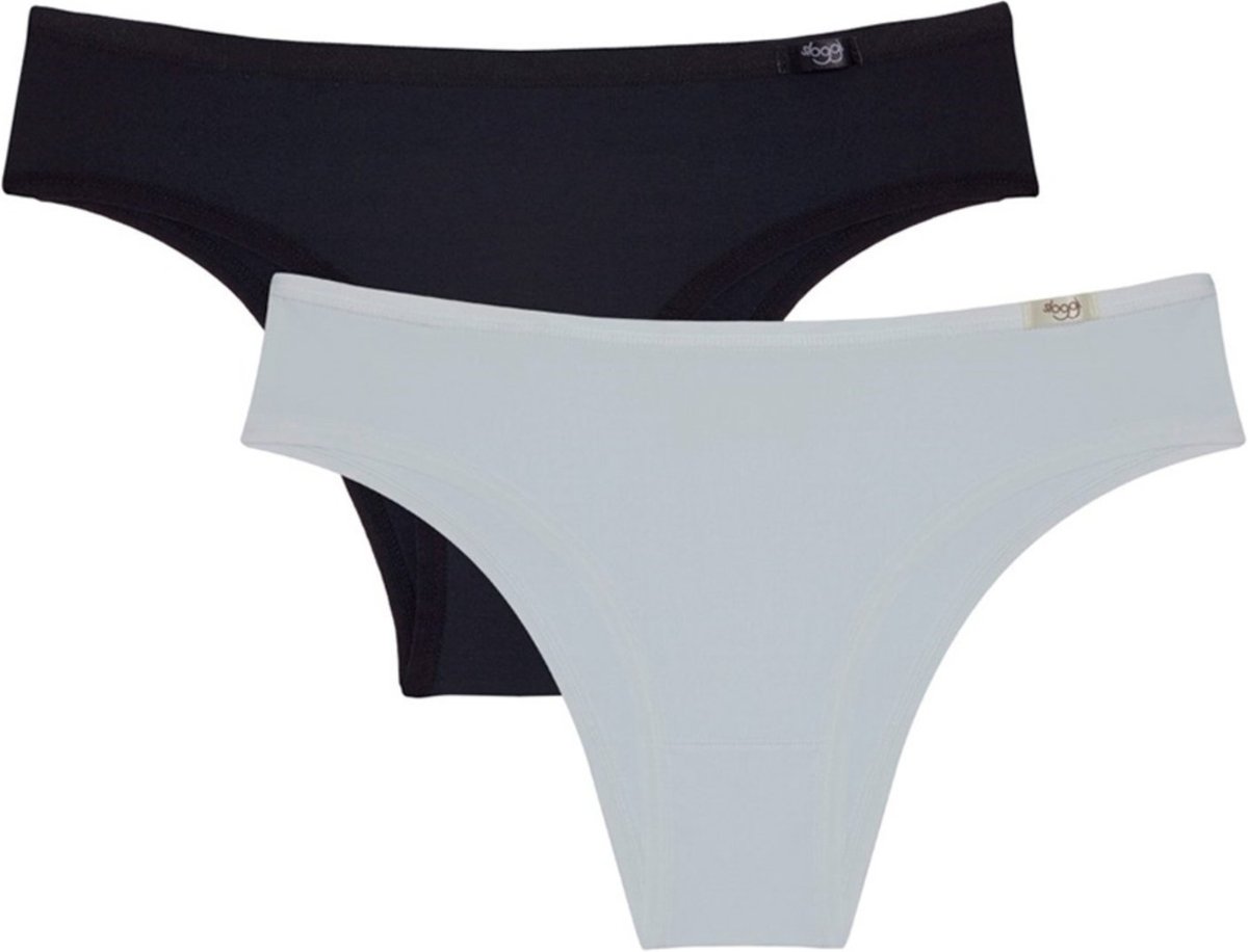 Imagem principal Kit com 2 Calcinhas Biquíni Mini Sloggi 24549 Preto branco Sloggi branco