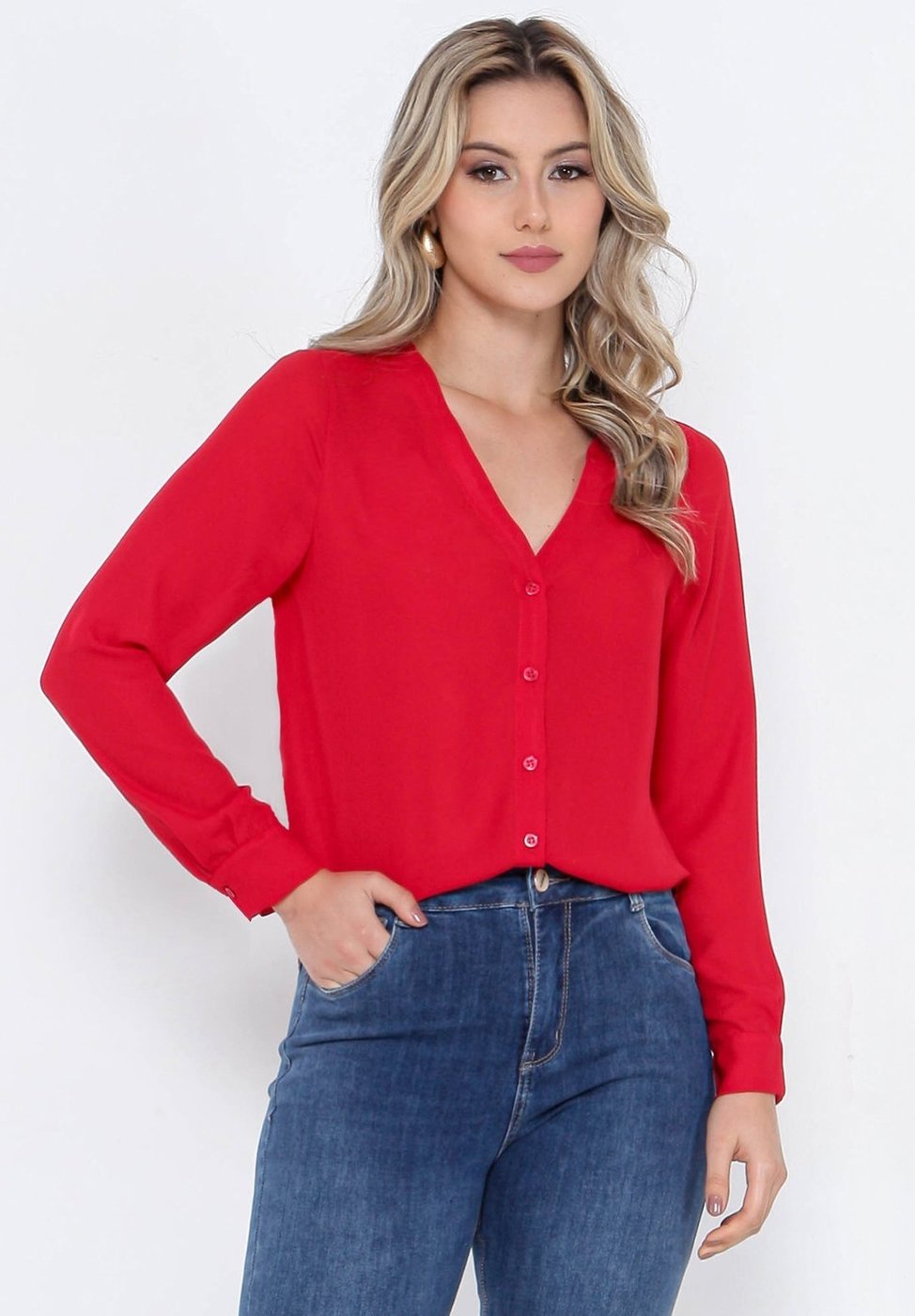 Imagem principal Camisa Intens Manga Longa Crepe vermelho Intens vermelho