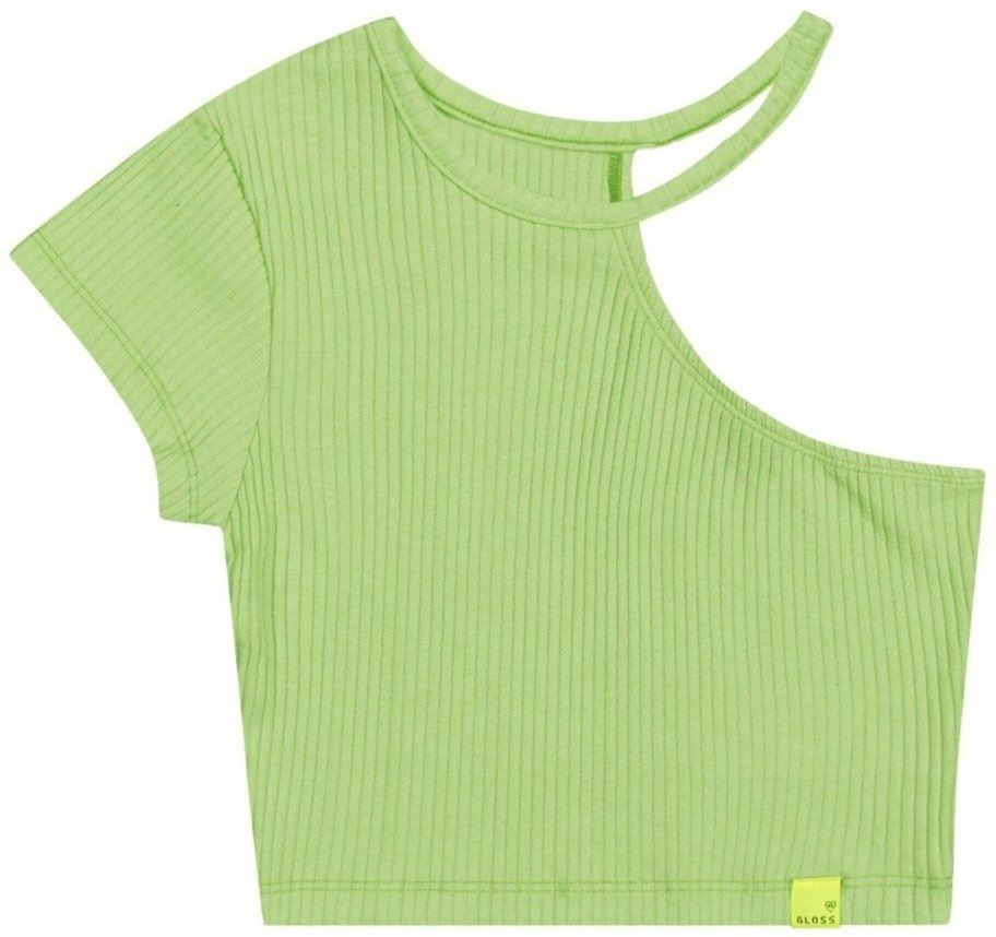 Imagem principal Infantil - Blusa Cropped Básica em Ribana Canelada Juvenil Gloss laranja Gloss laranja