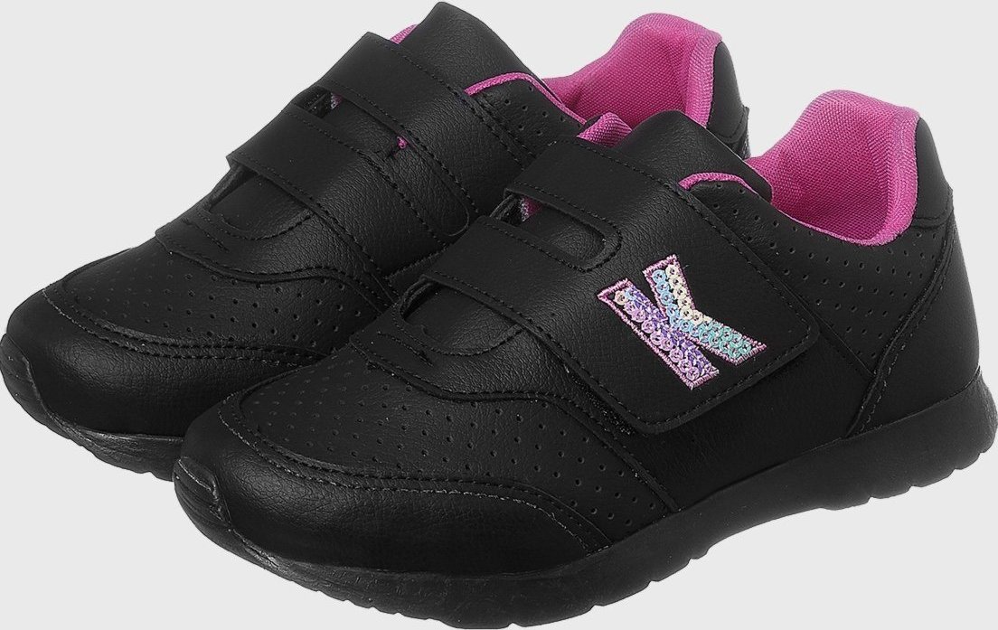 Imagem principal Infantil - Tênis Feminino Bordado Escolar tep Kidstep preto pink Kidstep preto pink