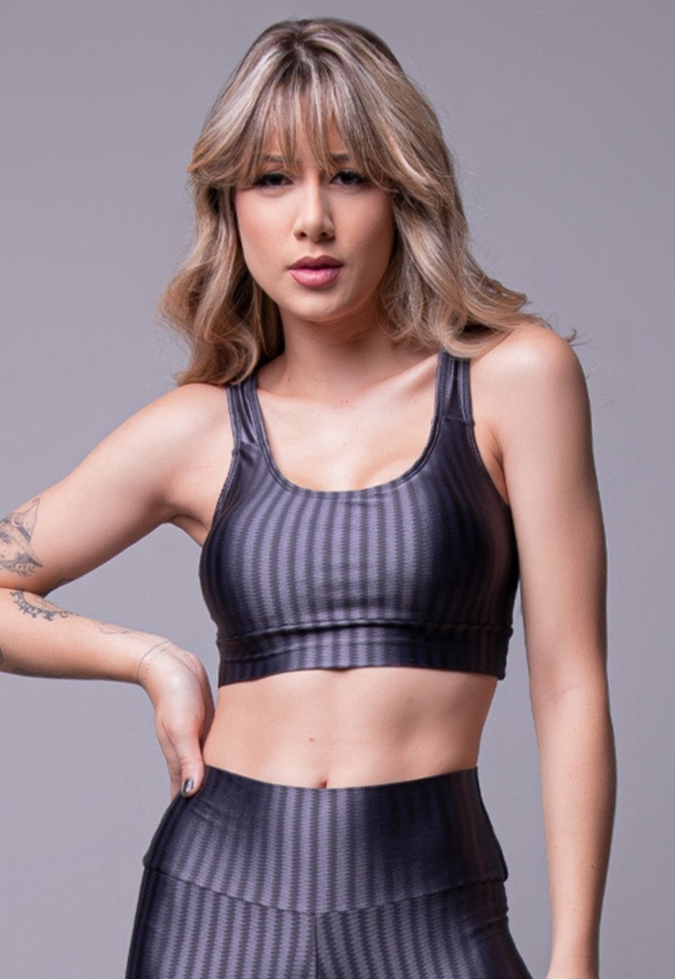 Imagem principal Top Fitness Com Bojo Removível New Zig SERRA E MAR MODAS cinza SERRA E MAR MODAS cinza