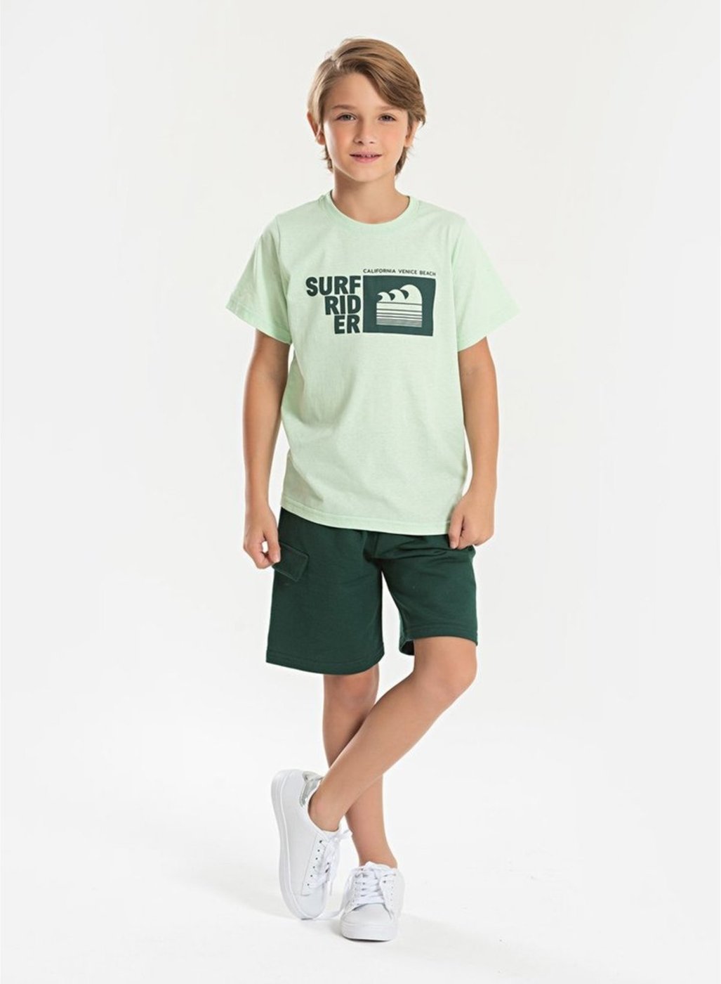 Imagem principal Infantil - Conjunto Verão Menino Camiseta e Bermuda com Lapela Surf Rider Molekada azul Molekada azul