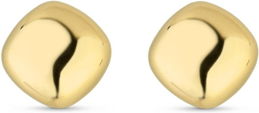 Brinco Semijoia Liso Banho Em Ouro 18K Br