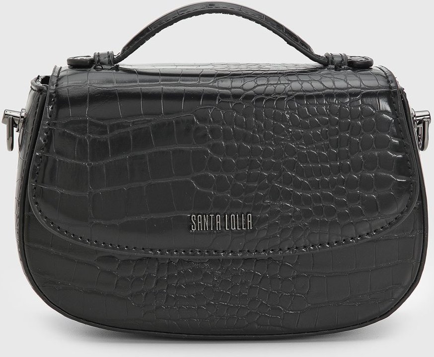 Bolsa Feminina Santa Lolla Média Croco Preta