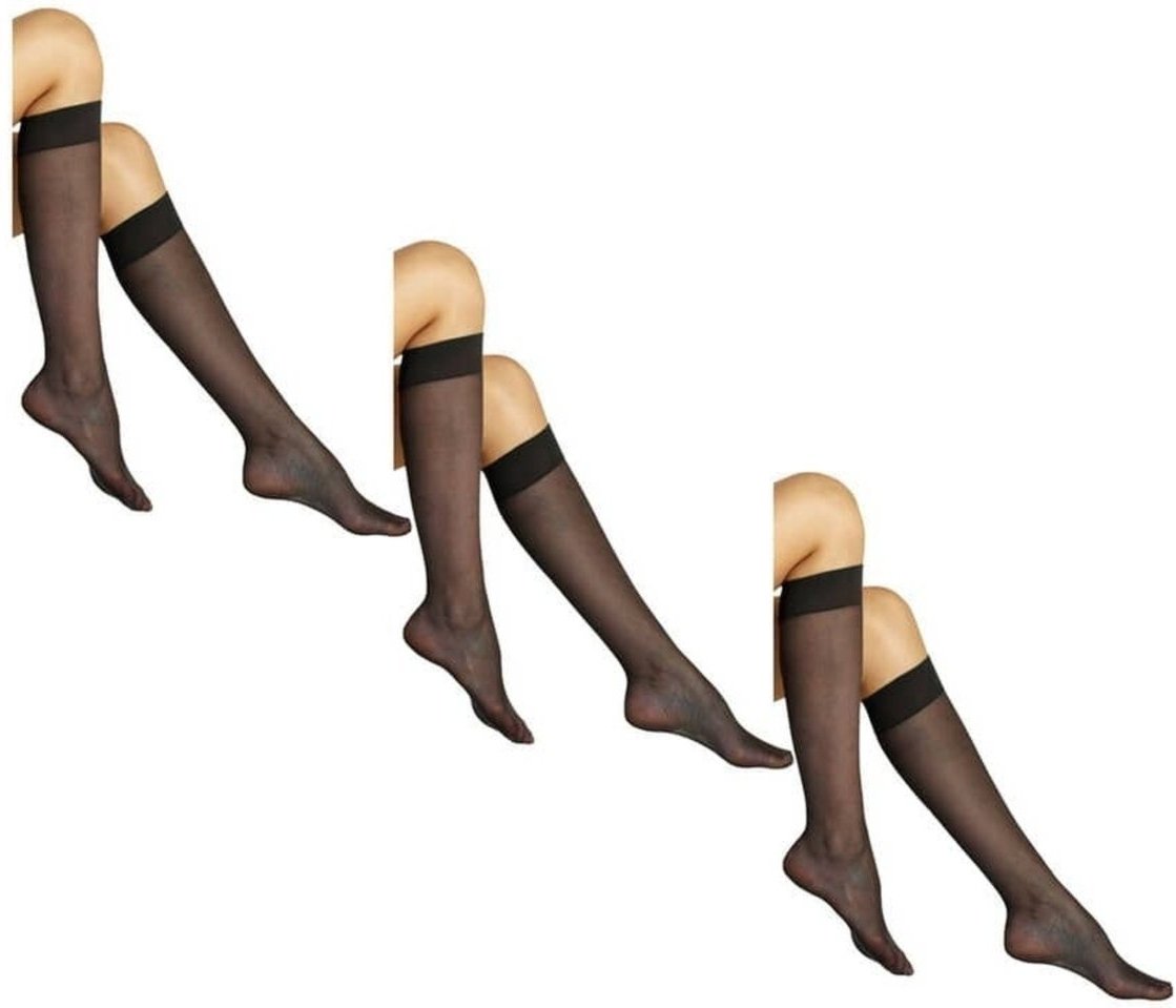 Kit 3 Pares de Meias 3/4 Fio 15 com Elastano Loba