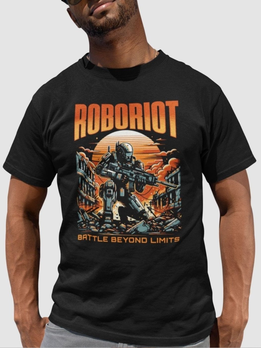 Imagem principal Camiseta Básica Masculina GuGi Roboriot Scifi Revolução Das Maquinas Exterminador Do Futuro branco Gugi branco