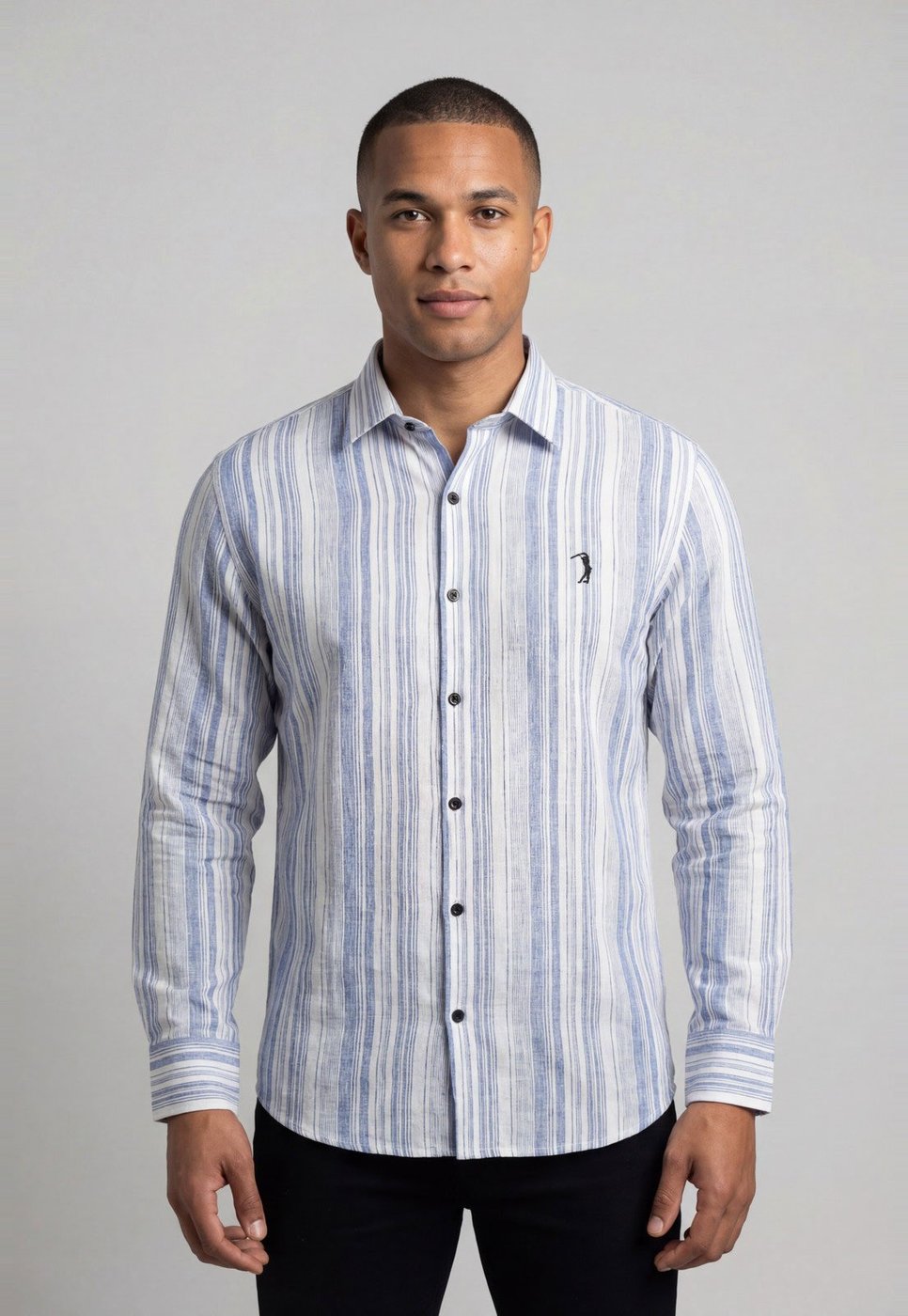 Imagem principal Camisa Masculina Aleatory Listrada azul Aleatory azul