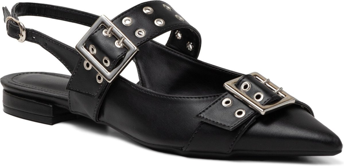 Imagem principal Sapatilha Slingback Rasteira Feminina Em Napa Preto 183010 Flor da Pele rosa Flor da Pele rosa