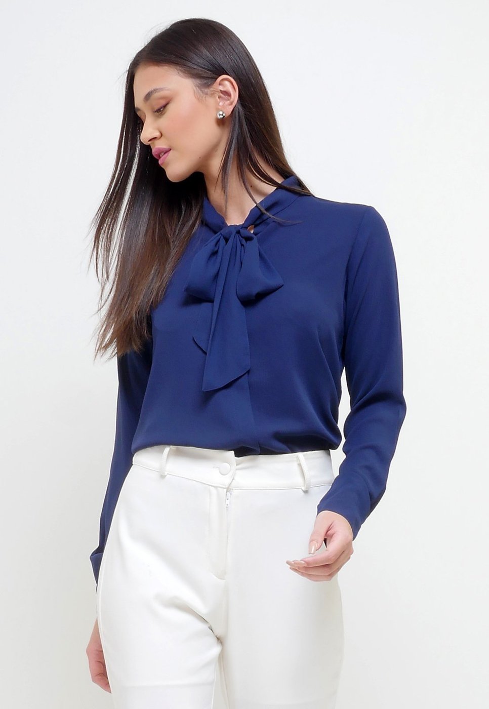 Imagem principal Camisa Intens Manga Longa Crepe Laço rosa Intens rosa