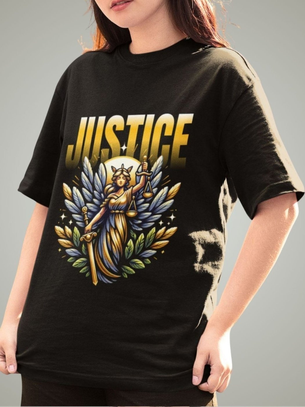 Imagem principal Camiseta Feminina GuGi Justiça Direito Preto cáqui cáqui