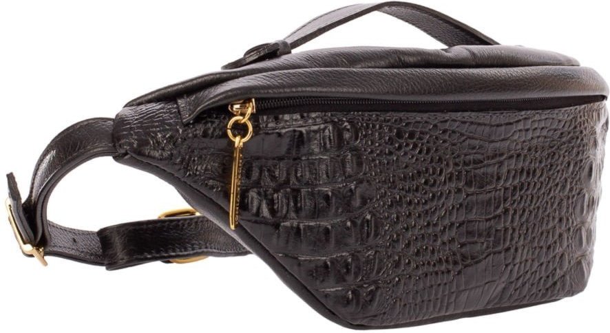 Imagem principal Pochete feminina grande de couro croco Dália Andrea Vinci preto Andrea Vinci preto