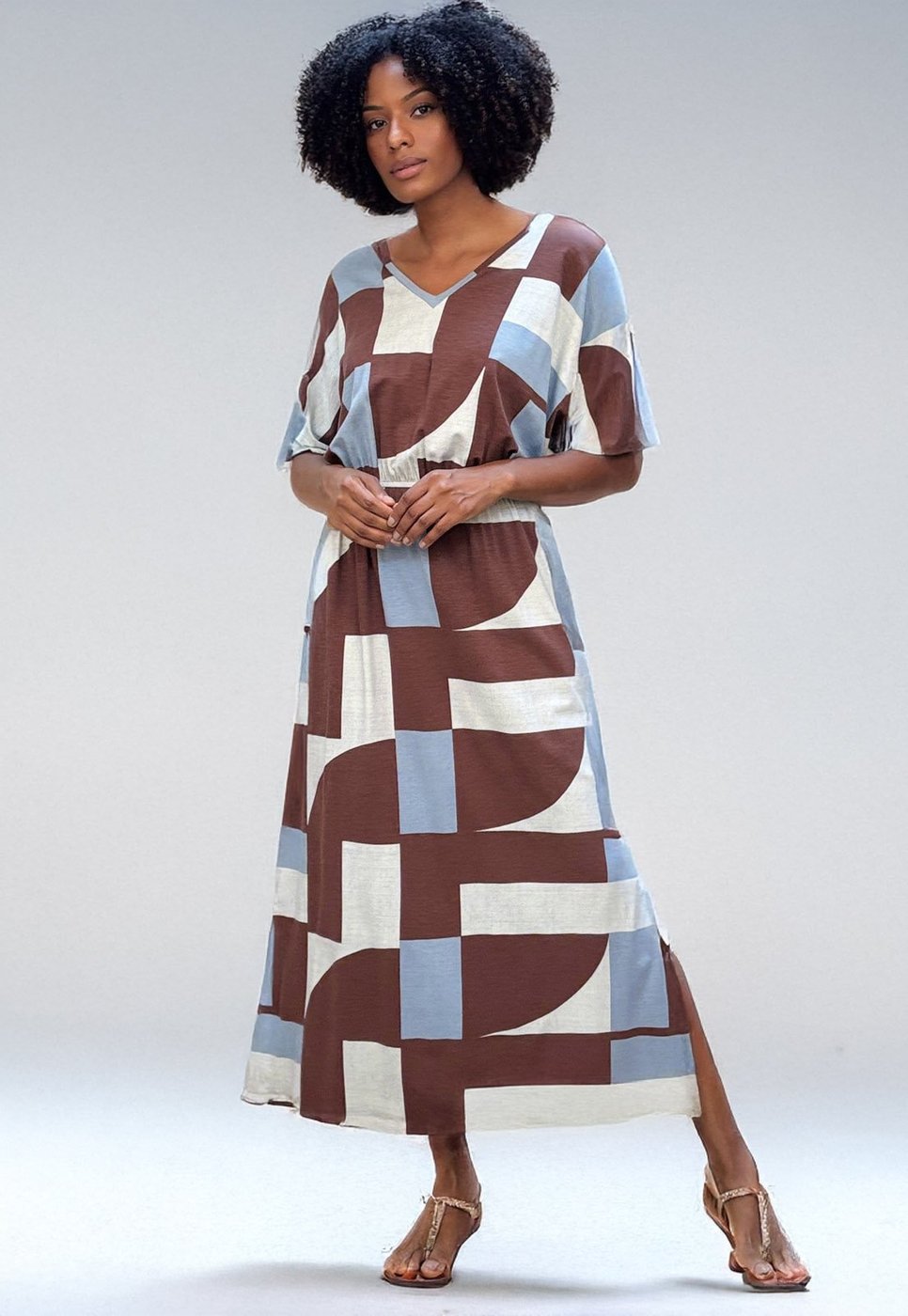 Vestido Longo Plano Estampa Santa Rosa do Tocantins