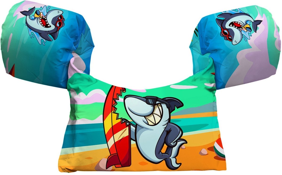 Imagem principal Colete Salva-Vidas Boia s Piscina Praia Estampa Surfista Tubarões Shark Benellys multicolorido Benellys multicolorido