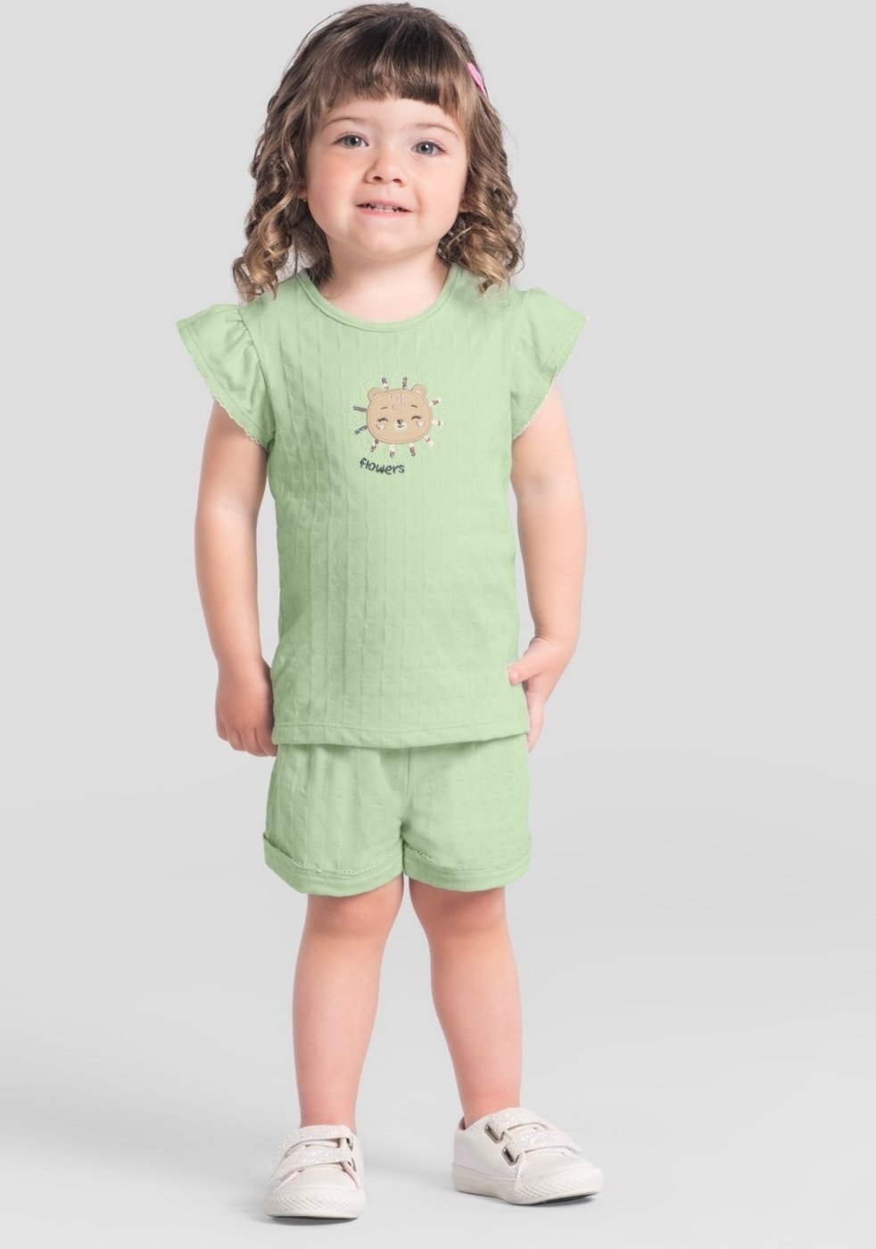 Imagem principal Infantil - Conjunto menina de ursinho Brandili verde Brandili verde
