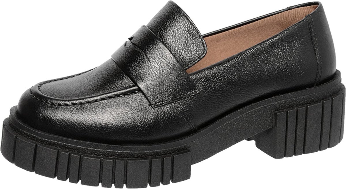 Imagem principal Sapato Feminino Mocassim Conforto Em Couro Sola Plataforma Preta Ferrile preto Ferrile preto