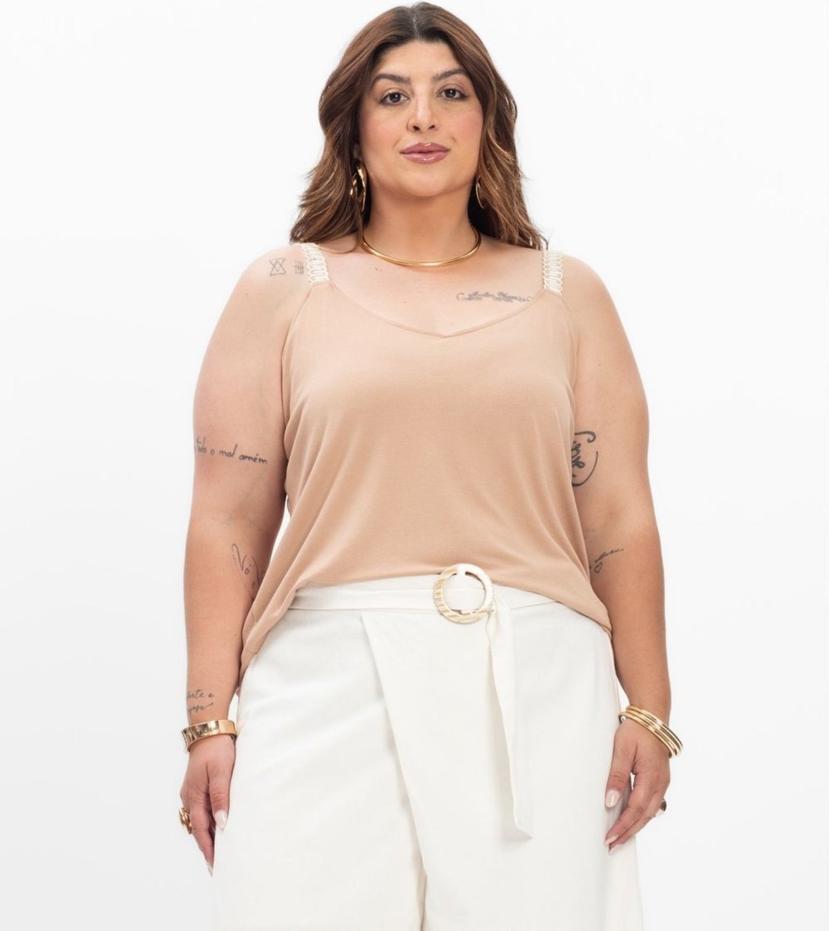 Imagem principal Blusa de Alça Feminina Plus Size Secret Glam Secret Glam marrom