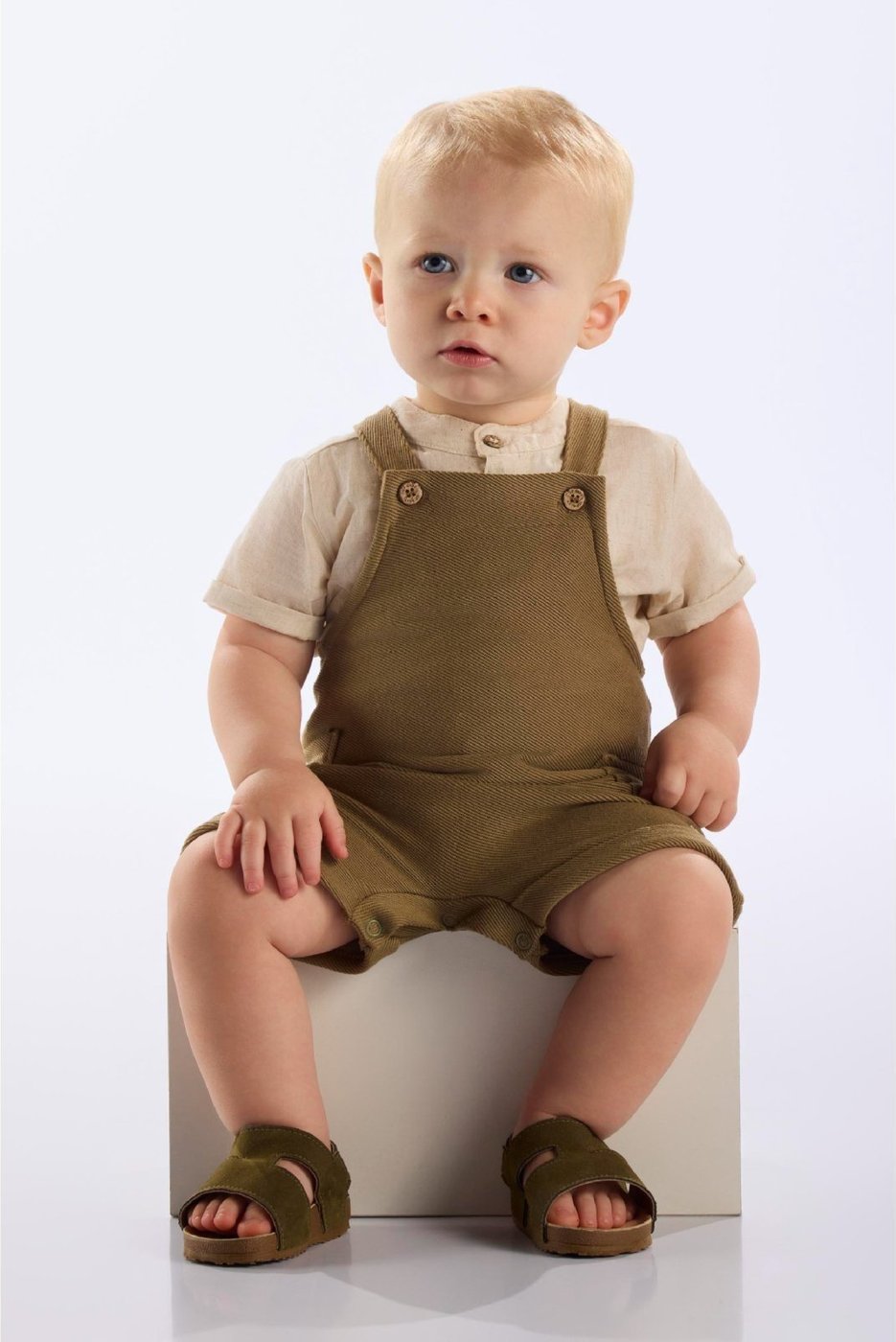 Imagem principal Infantil - Jardineira em Malha Sarjada para Up Baby bege Up Baby bege