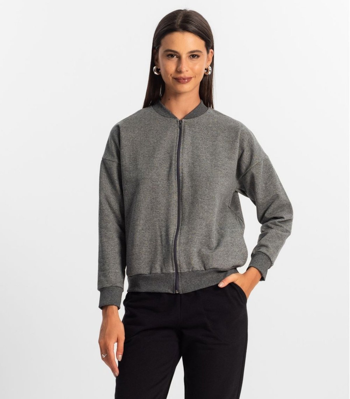 Jaqueta Feminina Básica de Moletom Rovitex