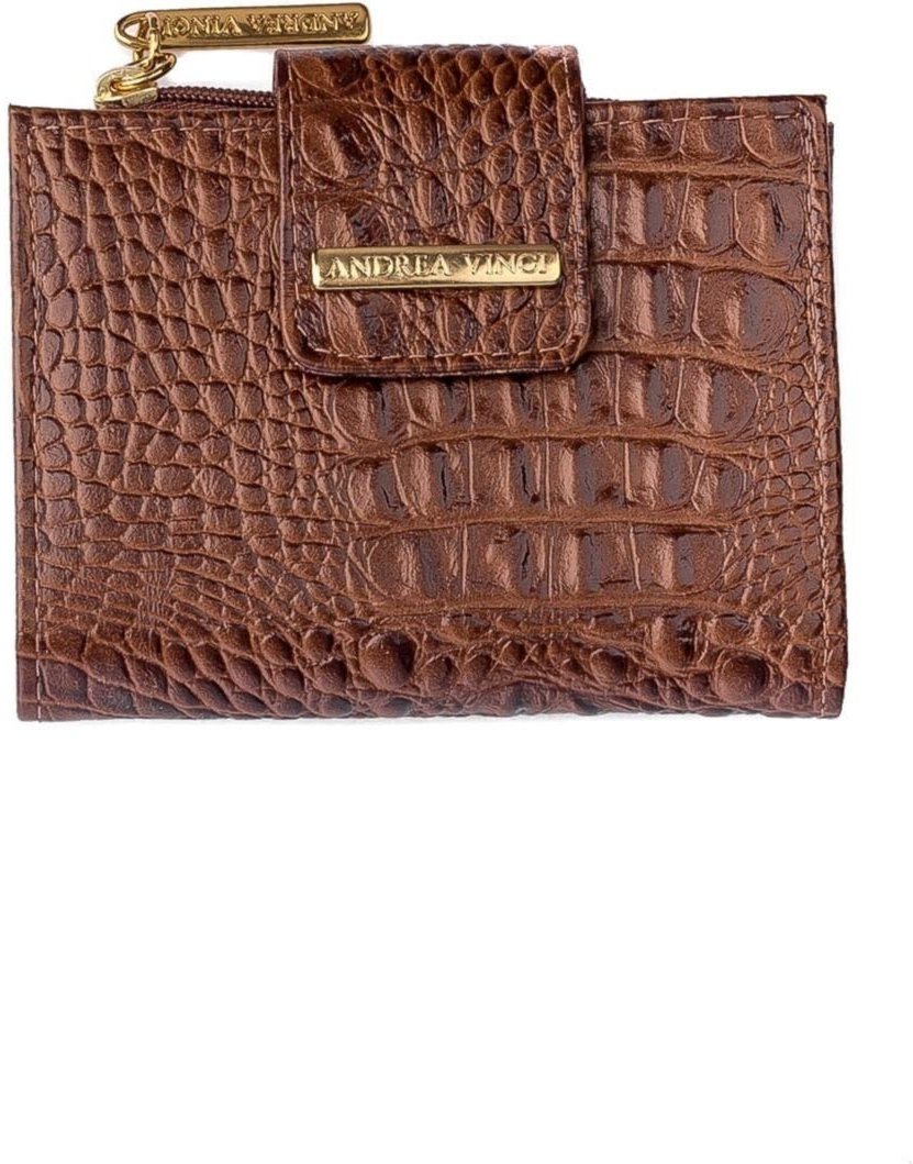 Imagem principal Carteira feminina de couro croco Linna Andrea Vinci marrom Andrea Vinci marrom