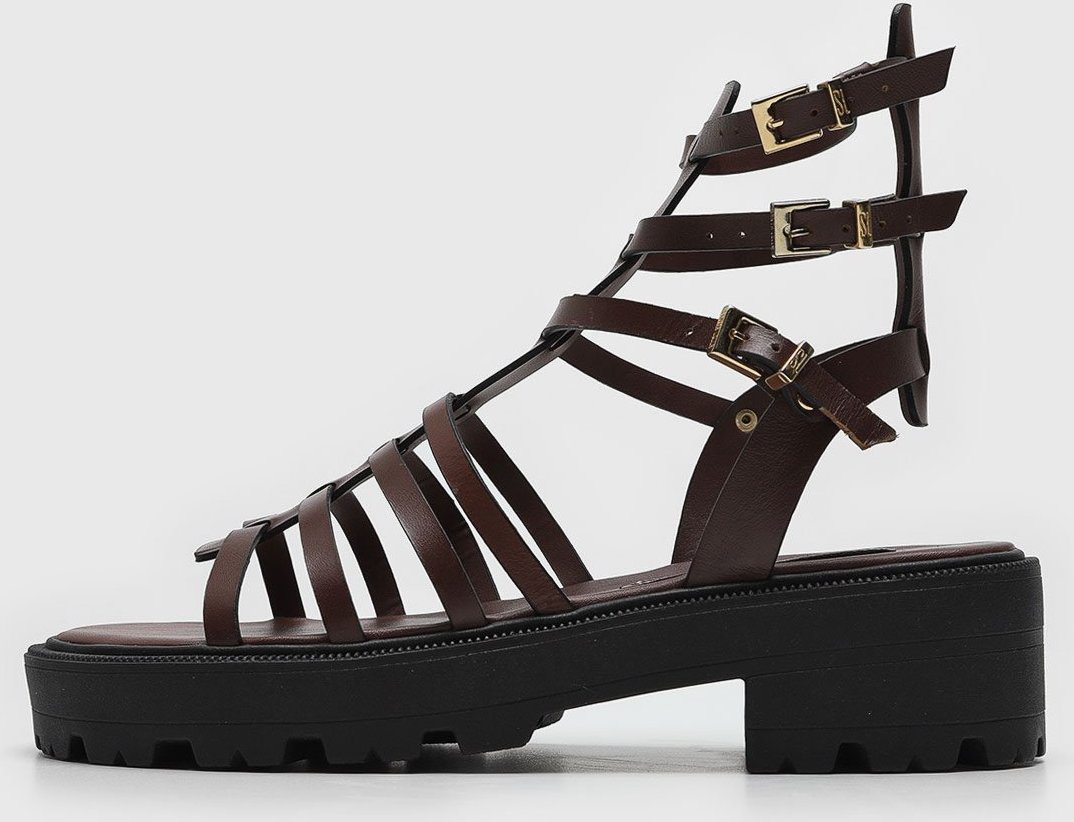 Sandália Gladiadora Santa Lolla Tratorada Marrom