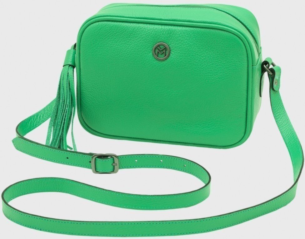 Bolsa Transversal de Couro Mariart Titânio Green