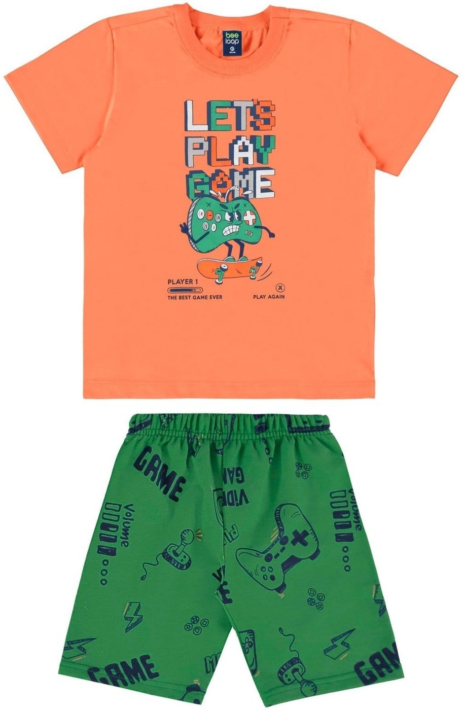 Imagem principal Infantil - Conjunto com Camiseta e Bermuda para Menino Bee Loop laranja Bee Loop laranja