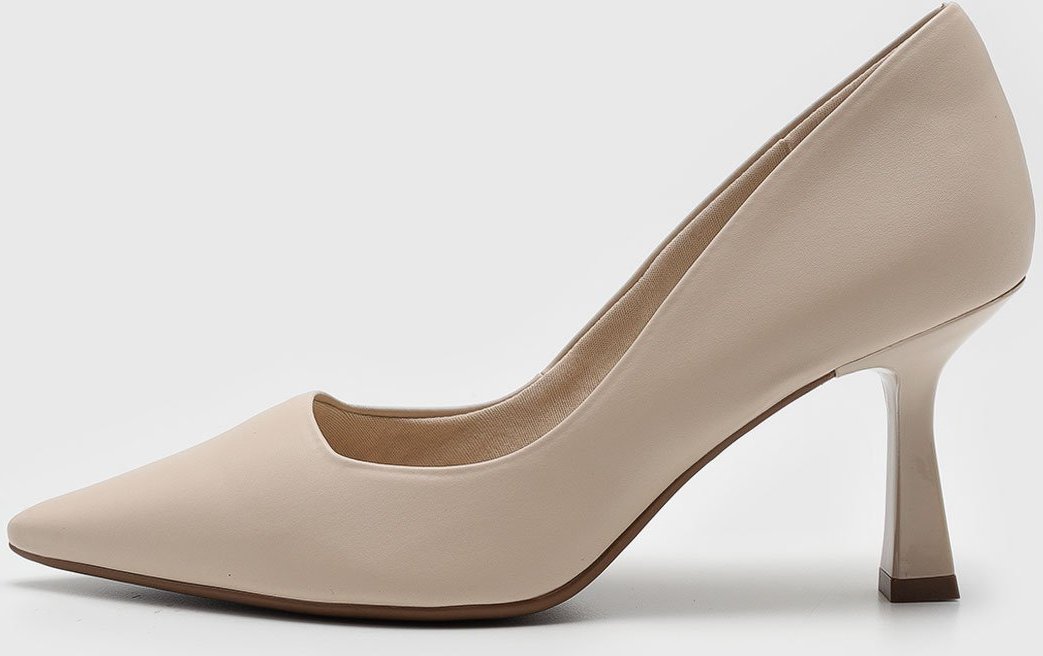Scarpin Feminino cê Salto Médio Ponta Fina Off-White