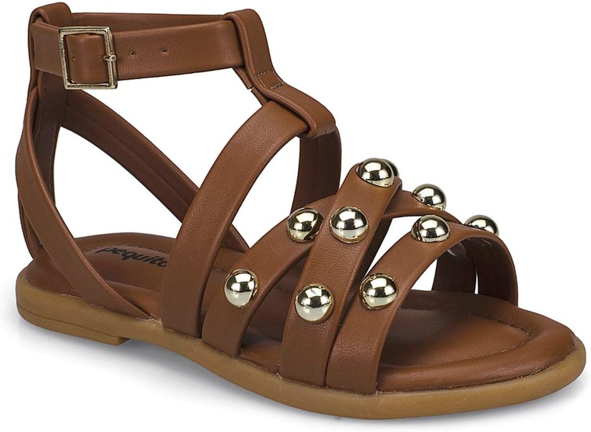 Imagem principal Infantil - Sandália Feminina com Esferas Metálicas Pequito caramelo Pequito caramelo